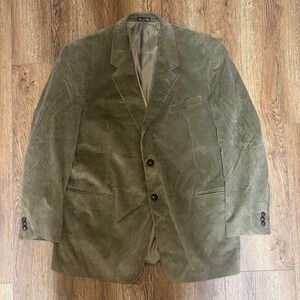 VTG Calvin Sport Coat 46L Tan Brown Corduroy Blazer Classic 100% Cotton y2k